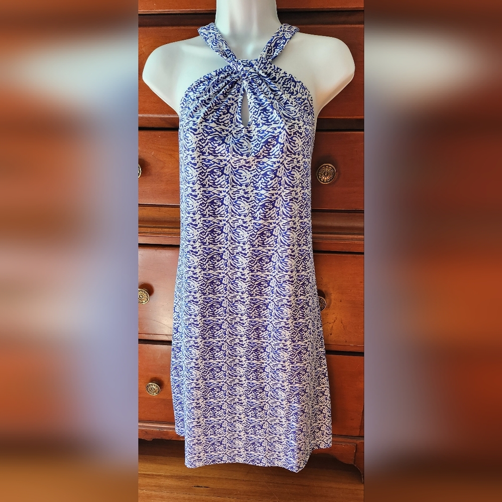 Ellie Kai dress size 10 blue white
